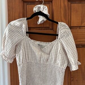 Abercrombie & Fitch Beige Gingham Top